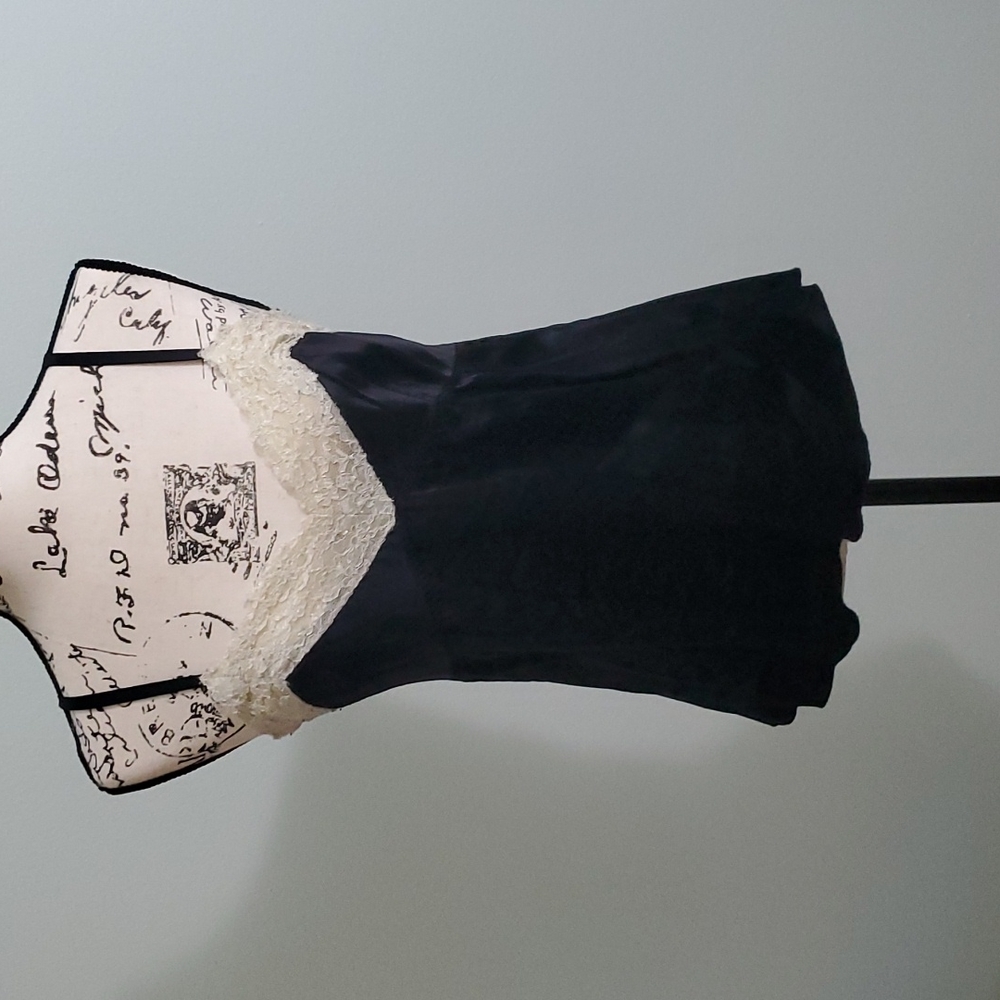 Black silk camisole top